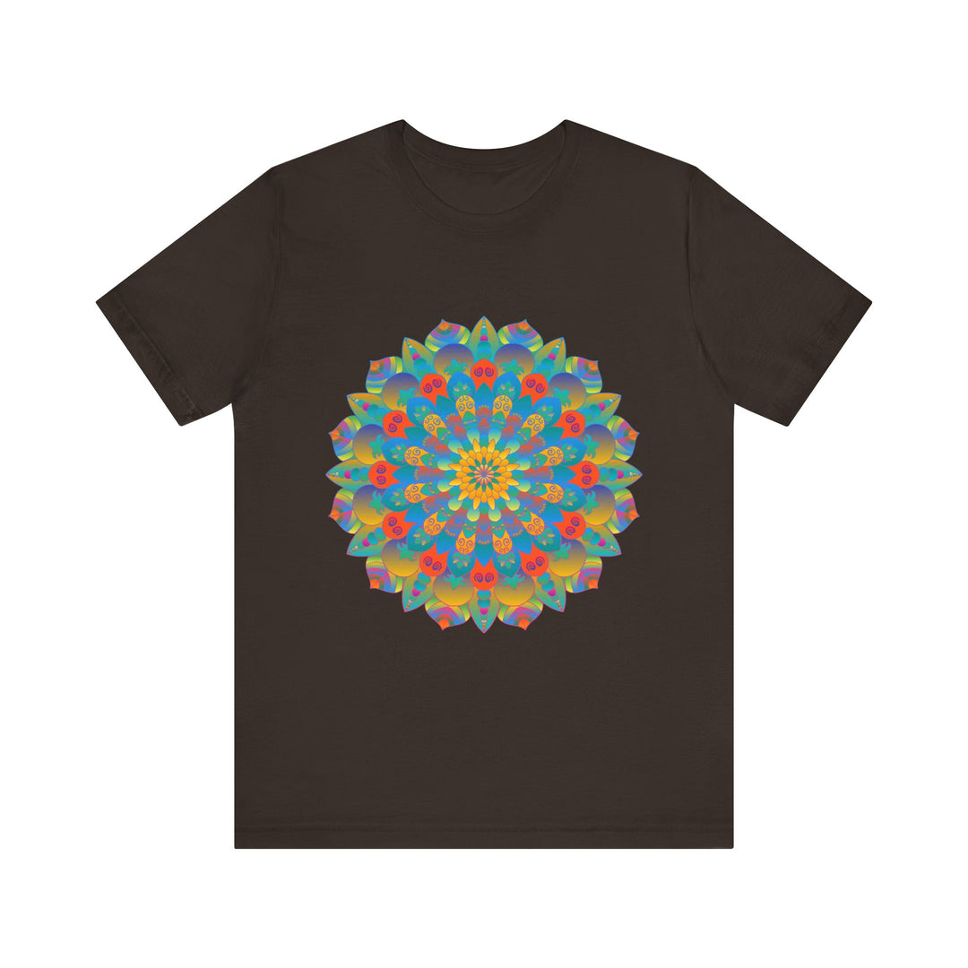 Vibrant Mandala Tee with an intricate and colorful design, perfect for adding a pop of color to your wardrobe