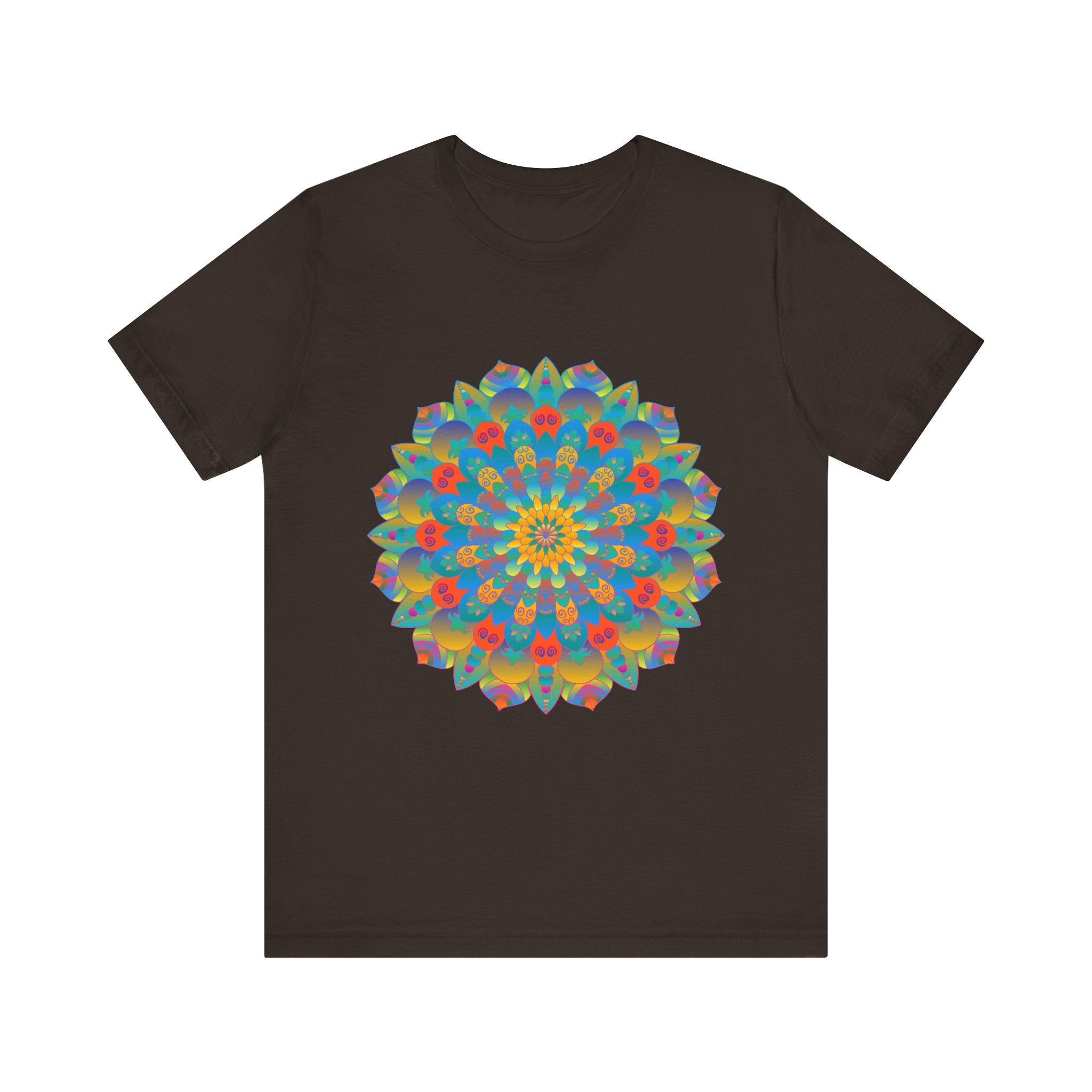 Vibrant Mandala Tee with an intricate and colorful design, perfect for adding a pop of color to your wardrobe