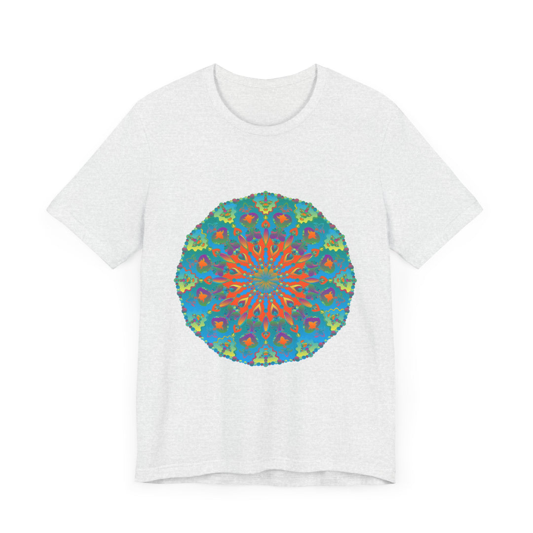 Vibrant and intricate Rainbow Mandala Tee showcasing a beautiful and colorful design