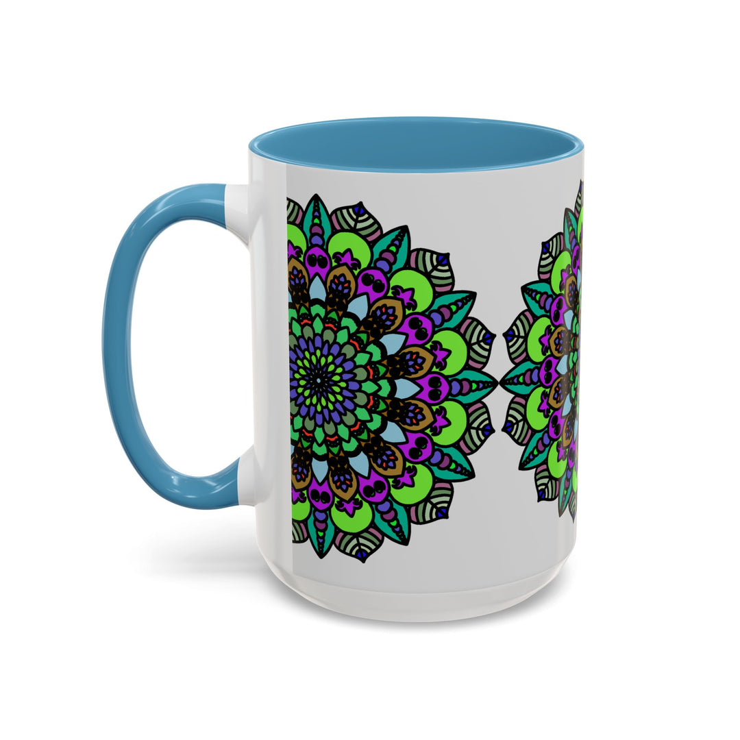 Vibrant and detailed mandala art pattern on ceramic mug