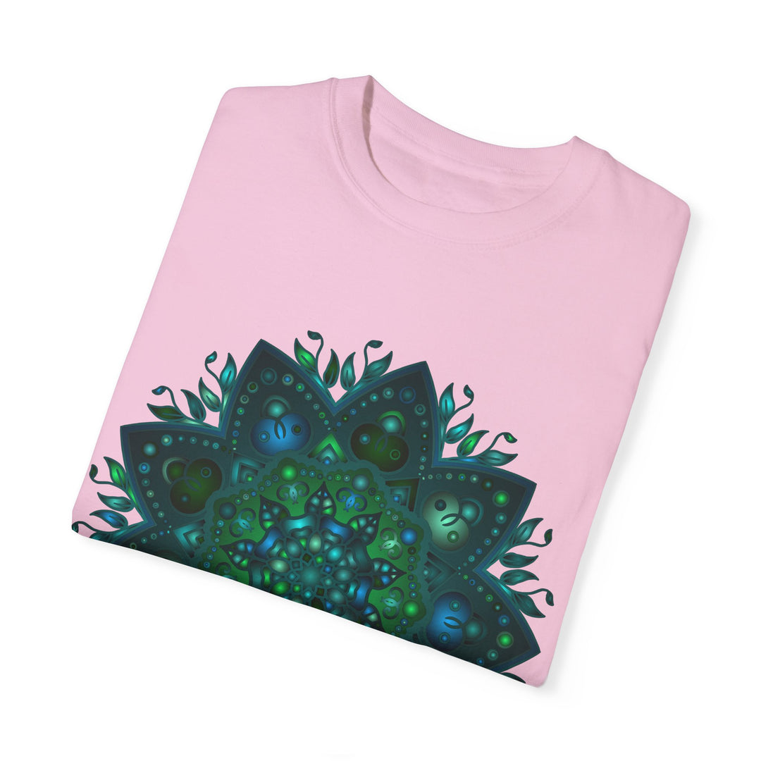 Intricate hand-drawn mandala design t-shirt in unisex fit and vibrant colors