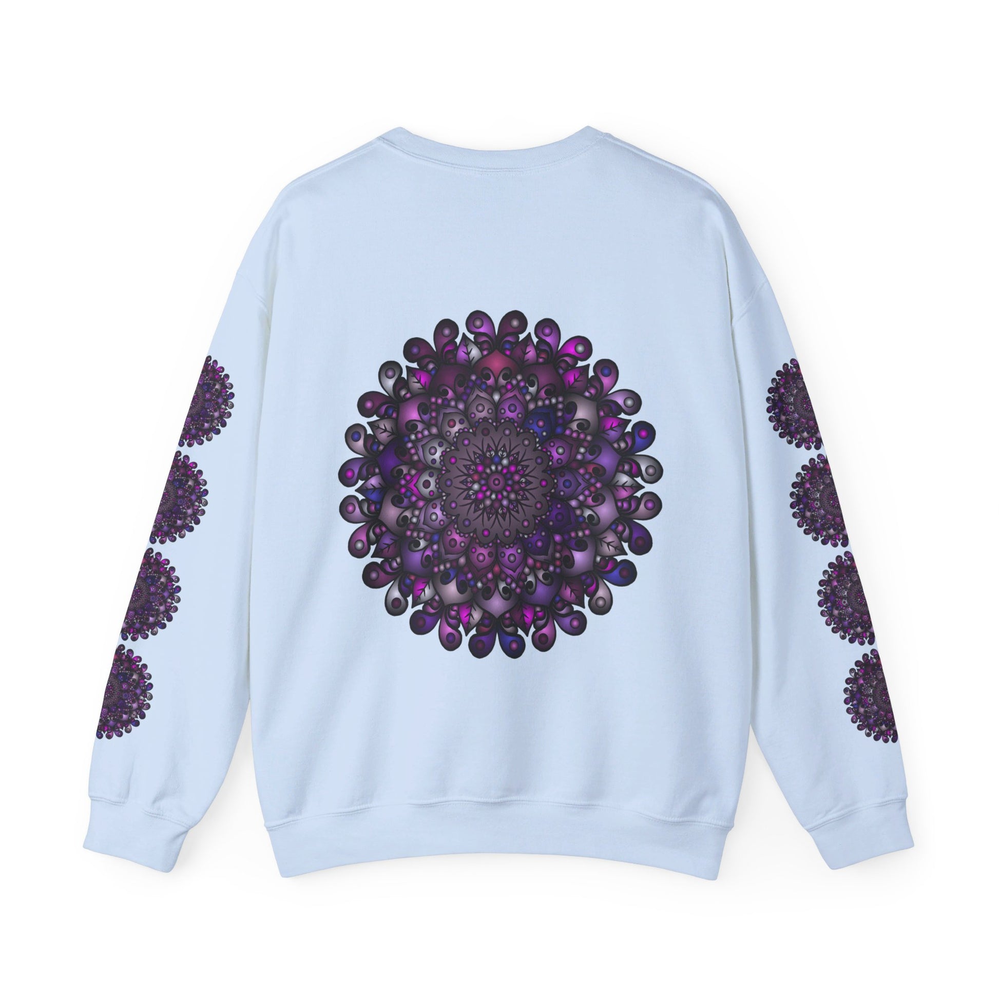 Unisex Heavy Blend™ Crewneck Sweatshirt featuring a vibrant purple mandala design