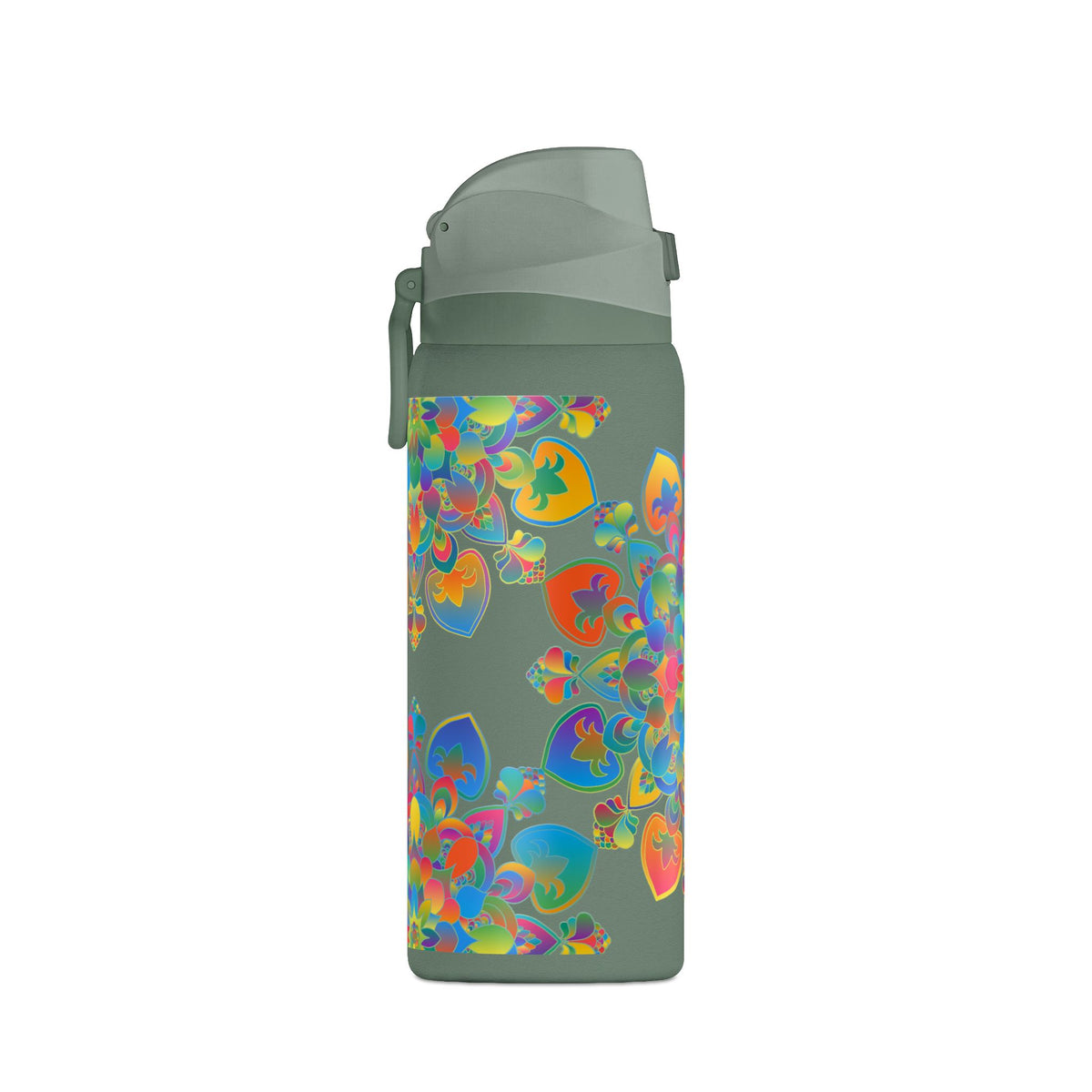 Insulated Water Bottle — Colorful Psychedelic Mandala 32oz