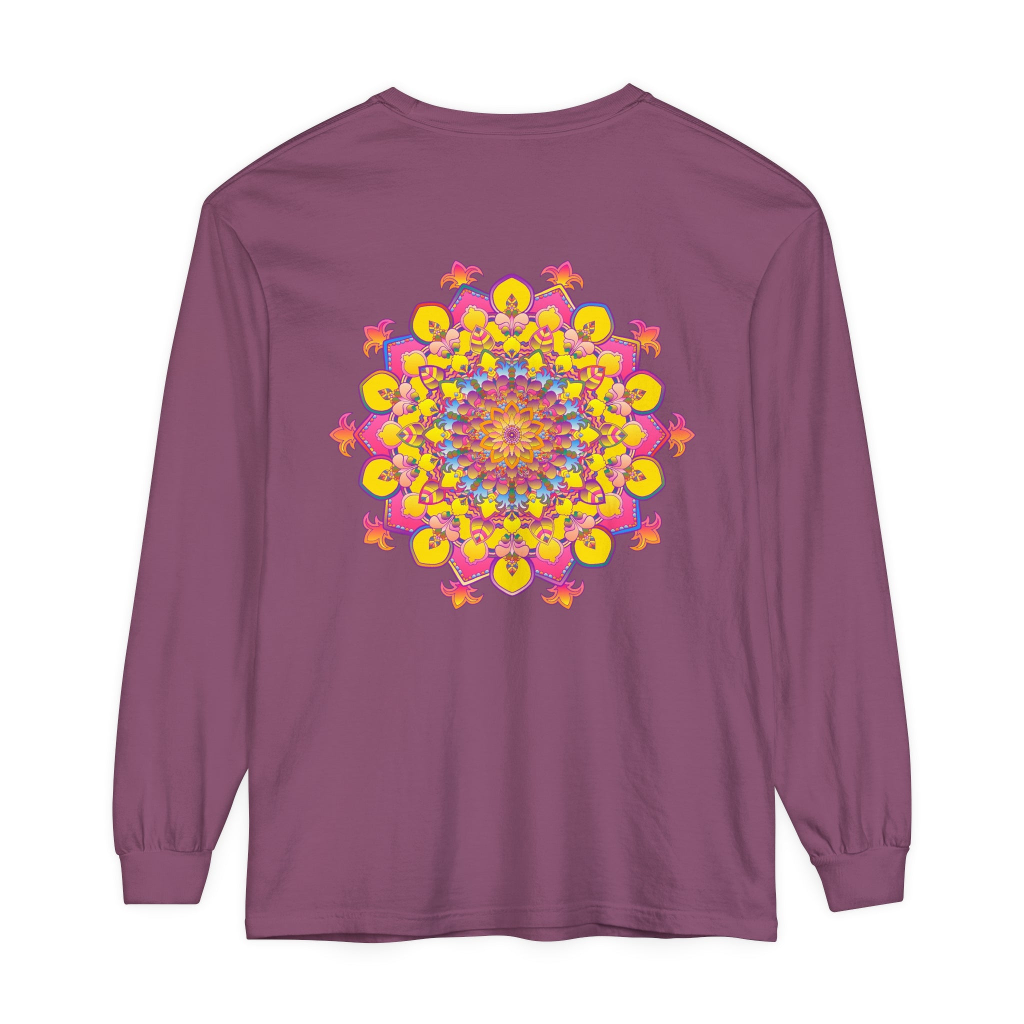 Colorful and intricate mandala design long sleeve t-shirt for men and women