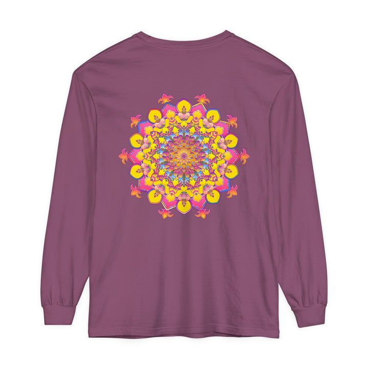 Colorful and intricate mandala design long sleeve t-shirt for men and women