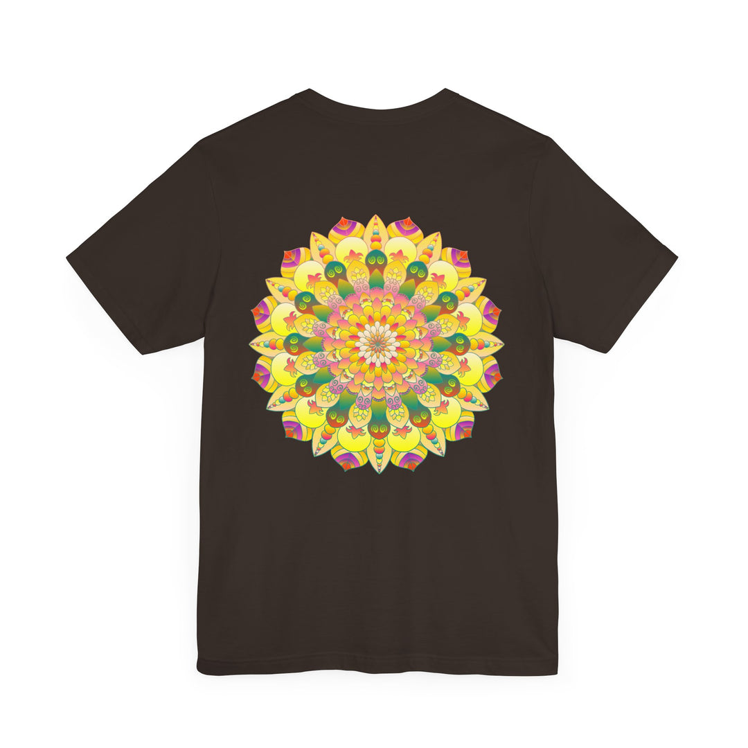 Colorful mandala design tee promoting spiritual peace and harmony