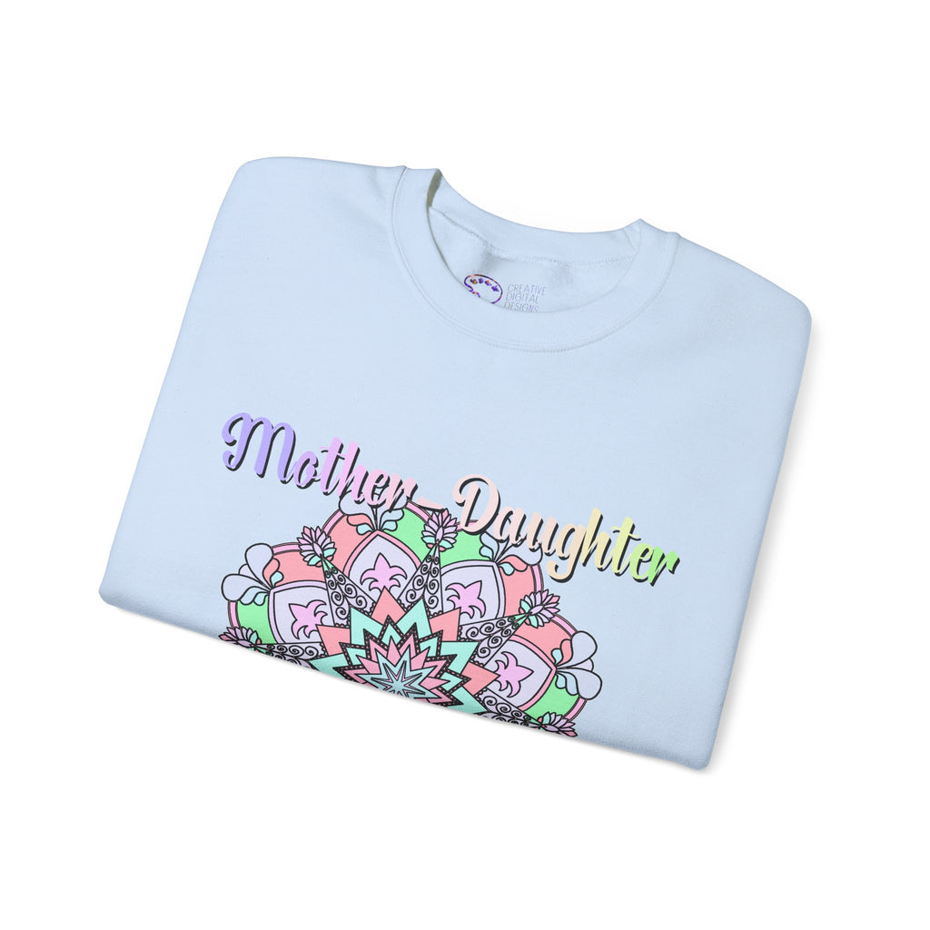 Felpa Girocollo Legame Madre-Figlia — Regalo di Famiglia Mandala Floreale