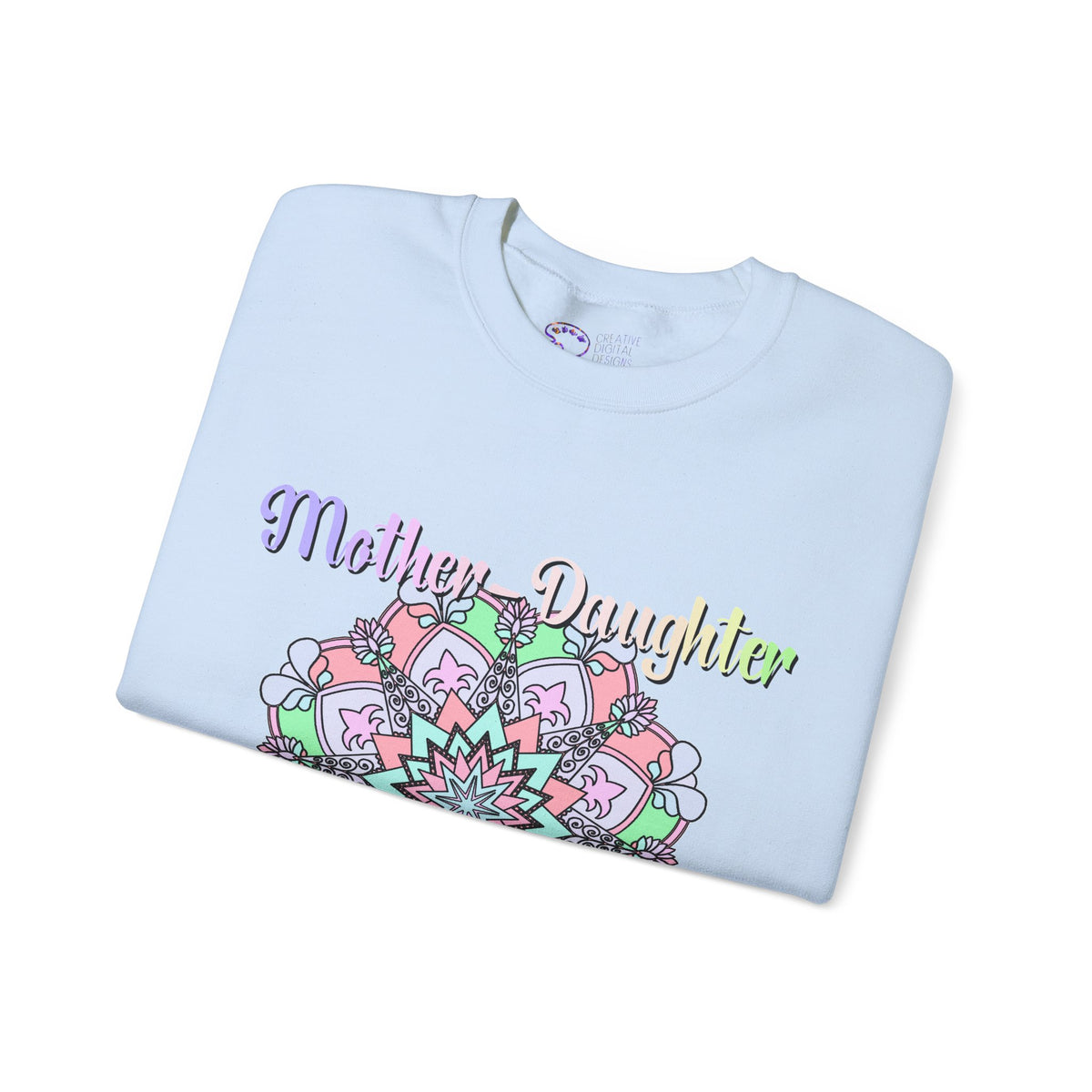 Felpa Girocollo Legame Madre-Figlia — Regalo di Famiglia Mandala Floreale