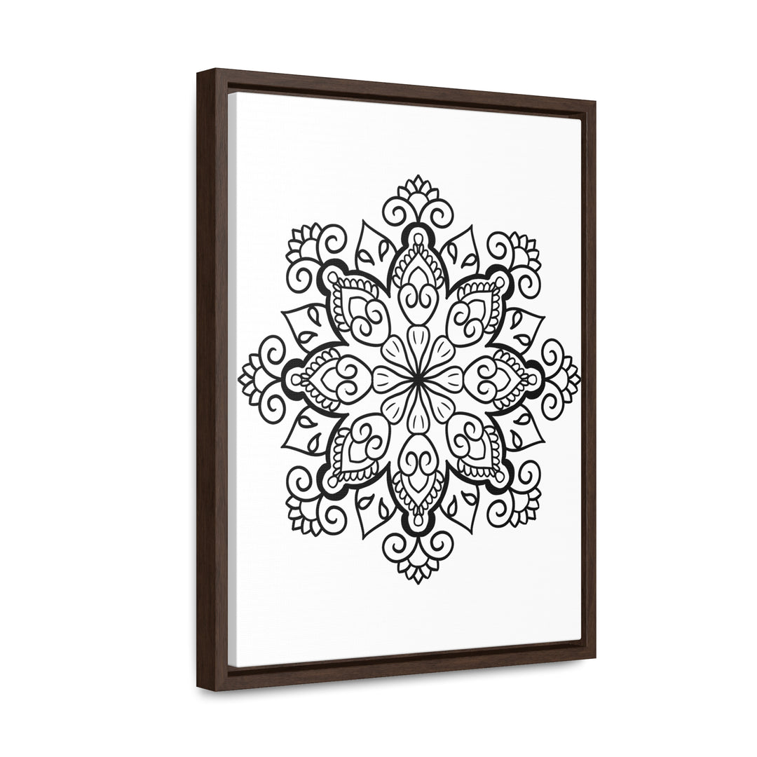 Mandala Handmade Art - Black & White Wall Art - Gallery Canvas Wraps, Vertical Frame 38