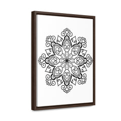 Mandala Handmade Art - Black & White Wall Art - Gallery Canvas Wraps, Vertical Frame 38
