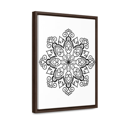 Mandala Handmade Art - Black & White Wall Art - Gallery Canvas Wraps, Vertical Frame 38