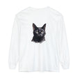 Black Cat Watercolor Unisex Long Sleeve T-Shirt featuring a vibrant feline design