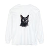 Black Cat Watercolor Unisex Long Sleeve T-Shirt featuring a vibrant feline design