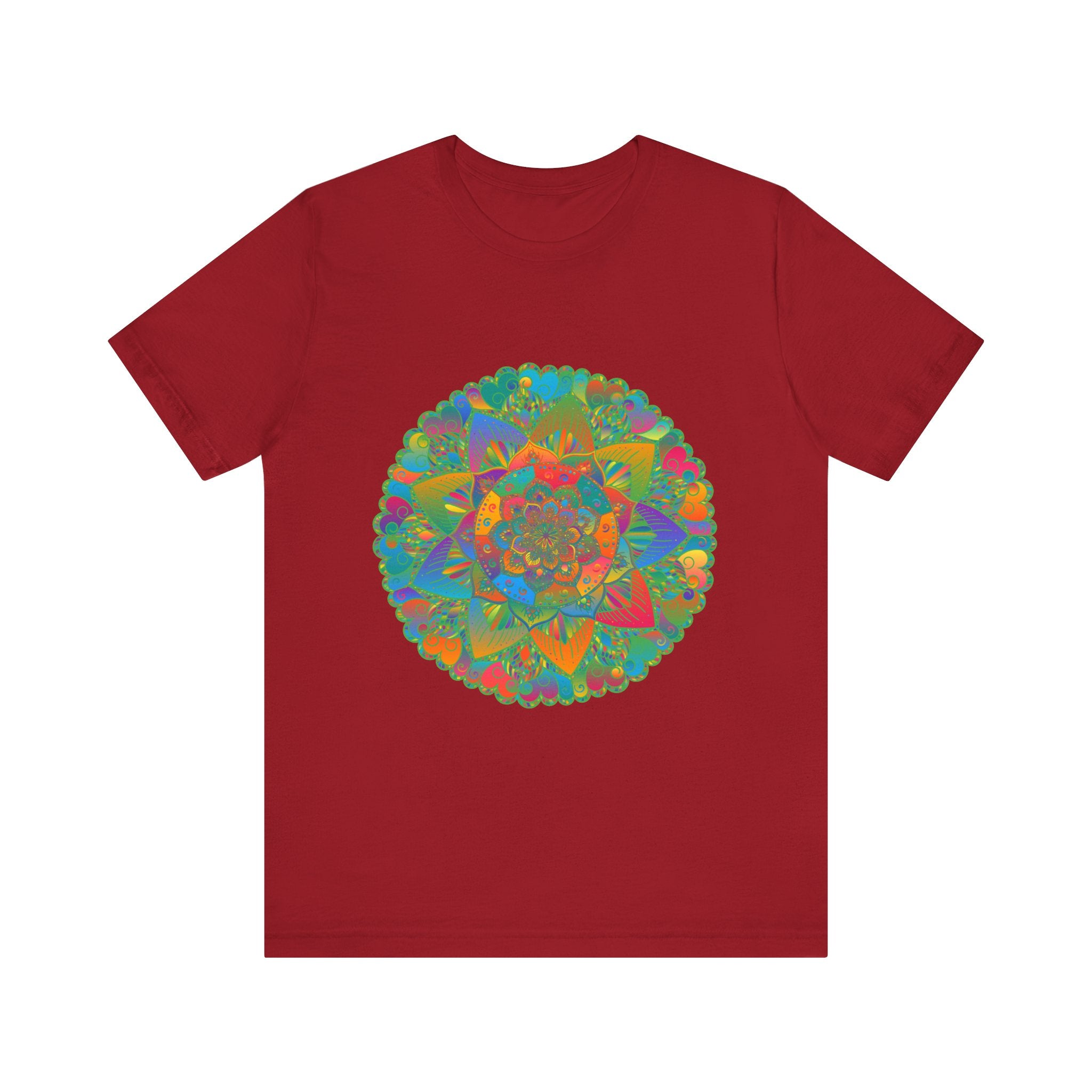 Vibrant Mandala Tee featuring a colorful, intricate design promoting peace and tranquility for a calming and serene look