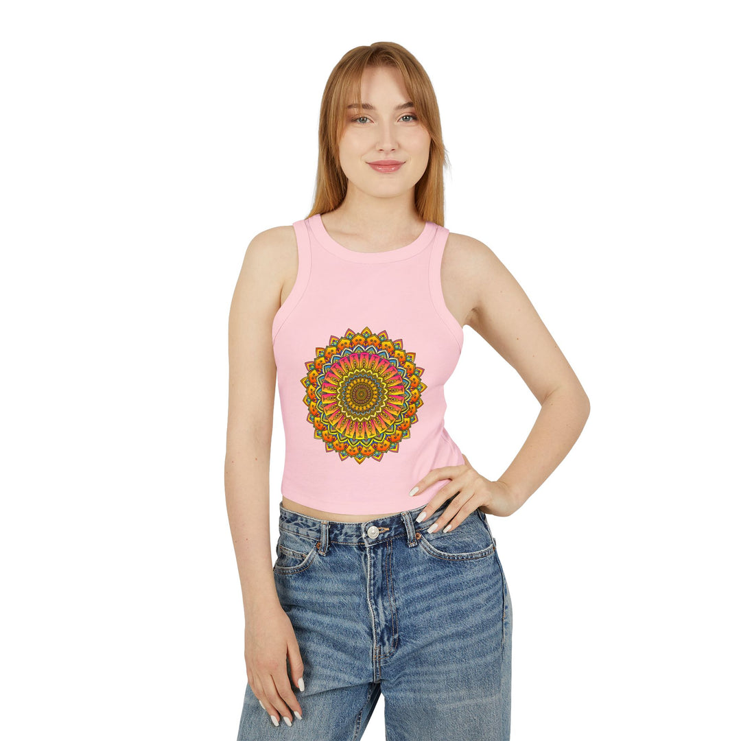 Mandala Printed Tank Top for Yoga, Meditation, and Active Lifestyle