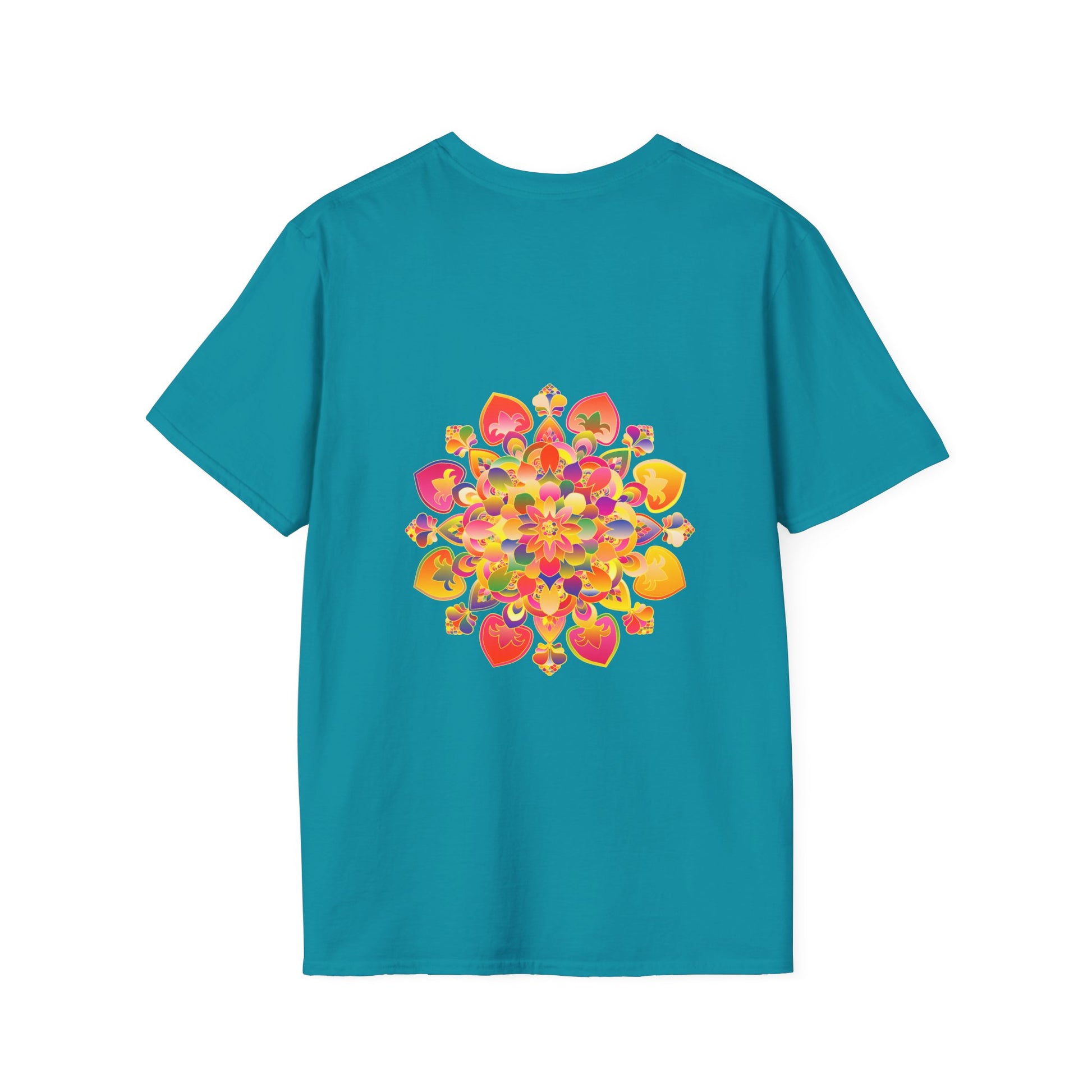 Lotus Mandala Unisex T-Shirt featuring a hand-drawn, unique design by Blululi