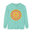 Colorful and intricate mandala design long sleeve t-shirt for both men and women