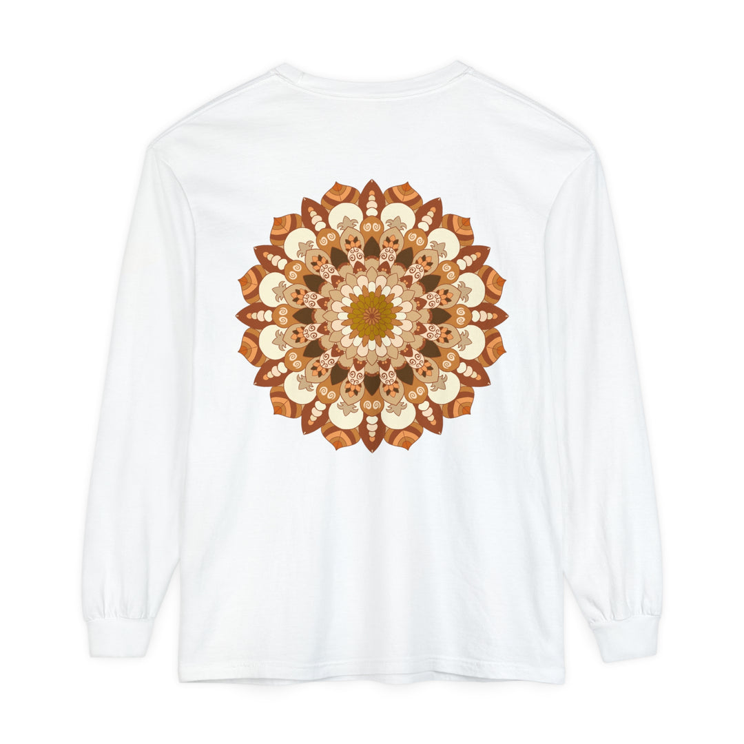 Intricate Mandala Unisex Long Sleeve T-Shirt with detailed, colorful design