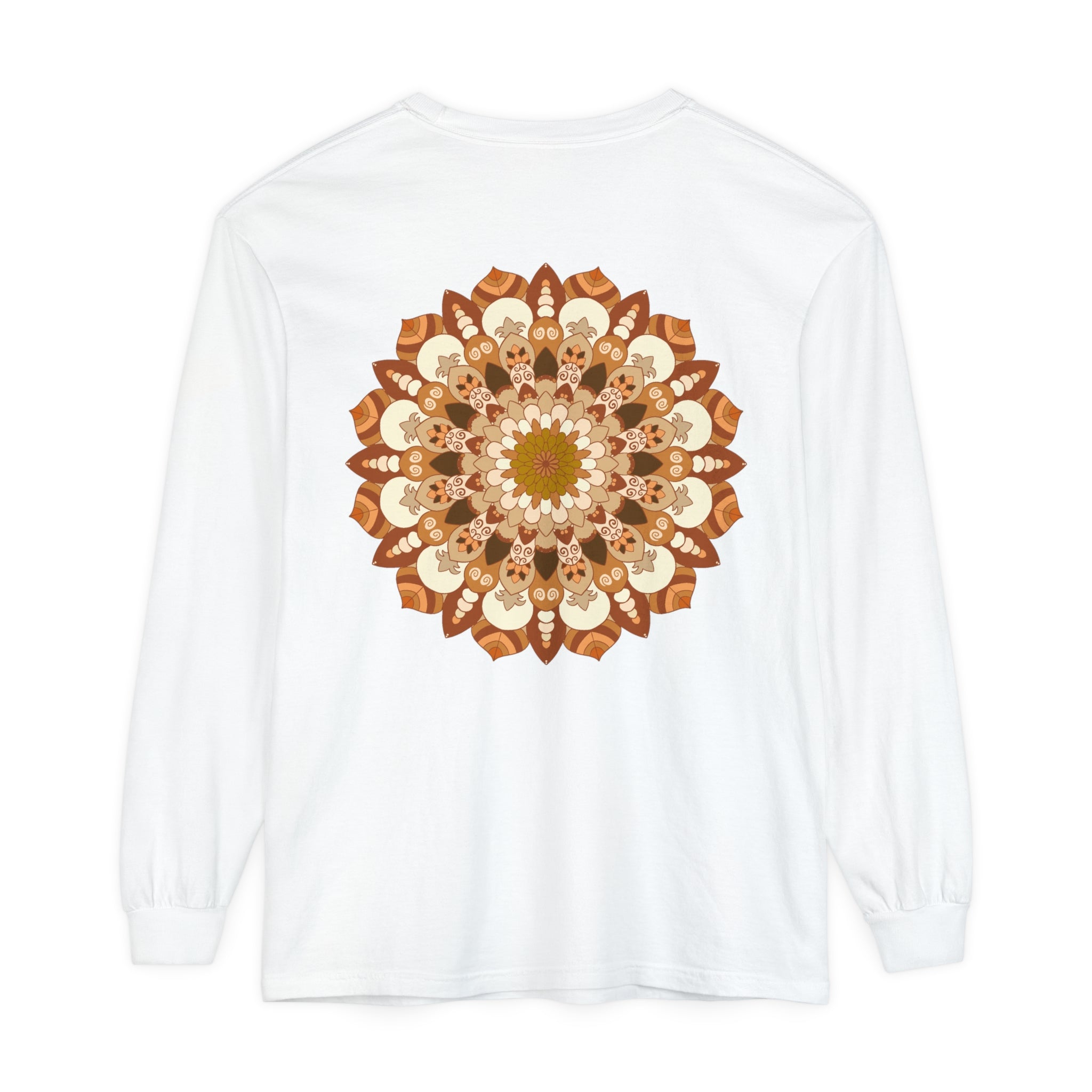 Intricate Mandala Unisex Long Sleeve T-Shirt with detailed, colorful design