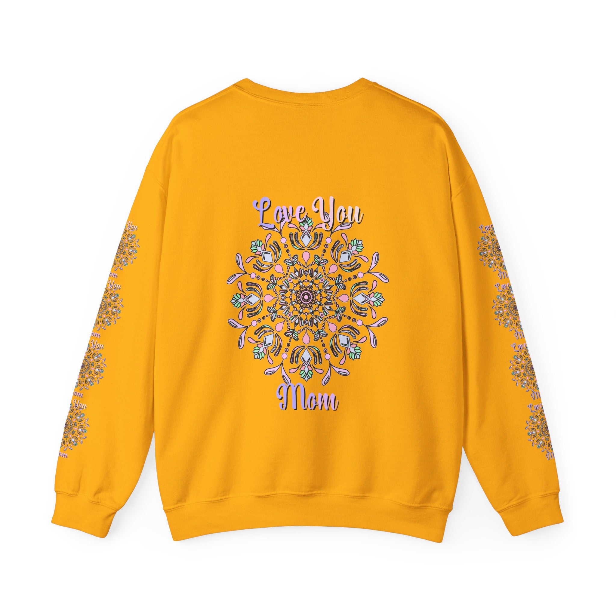 A cozy, stylish Love You Mom Unisex Heavy Blend™ Crewneck Sweatshirt, perfect for celebrating your mom's birthday