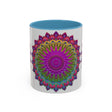  Colorful and detailed mandala art printed on a durable ceramic mug