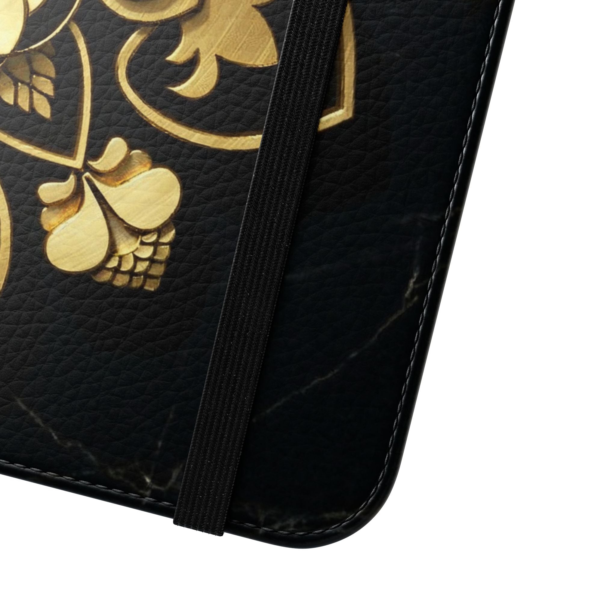 Gold Mandala Flip Phone Case – Luxury Floral Wallet Cover