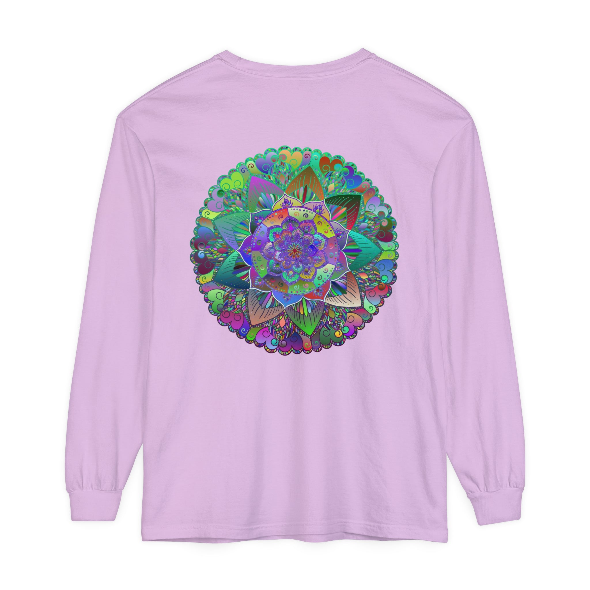 Stylish and versatile unisex long sleeve shirt with intricate mandala design