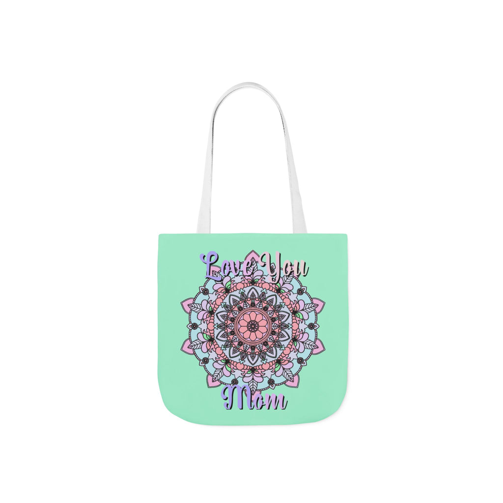 Mandala 'Love You Mom' Canvas Tote — Floral Mother's Day Gift Bag