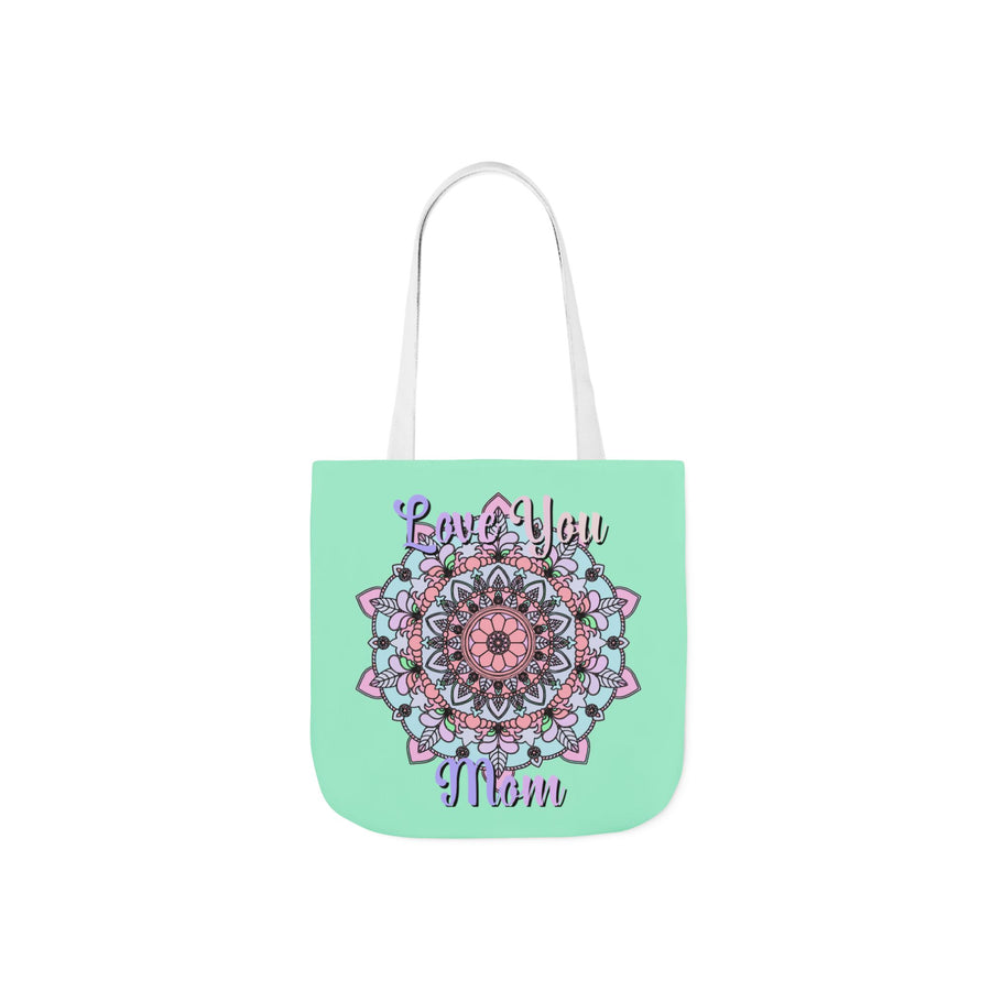 Mandala 'Love You Mom' Canvas Tote — Floral Mother's Day Gift Bag