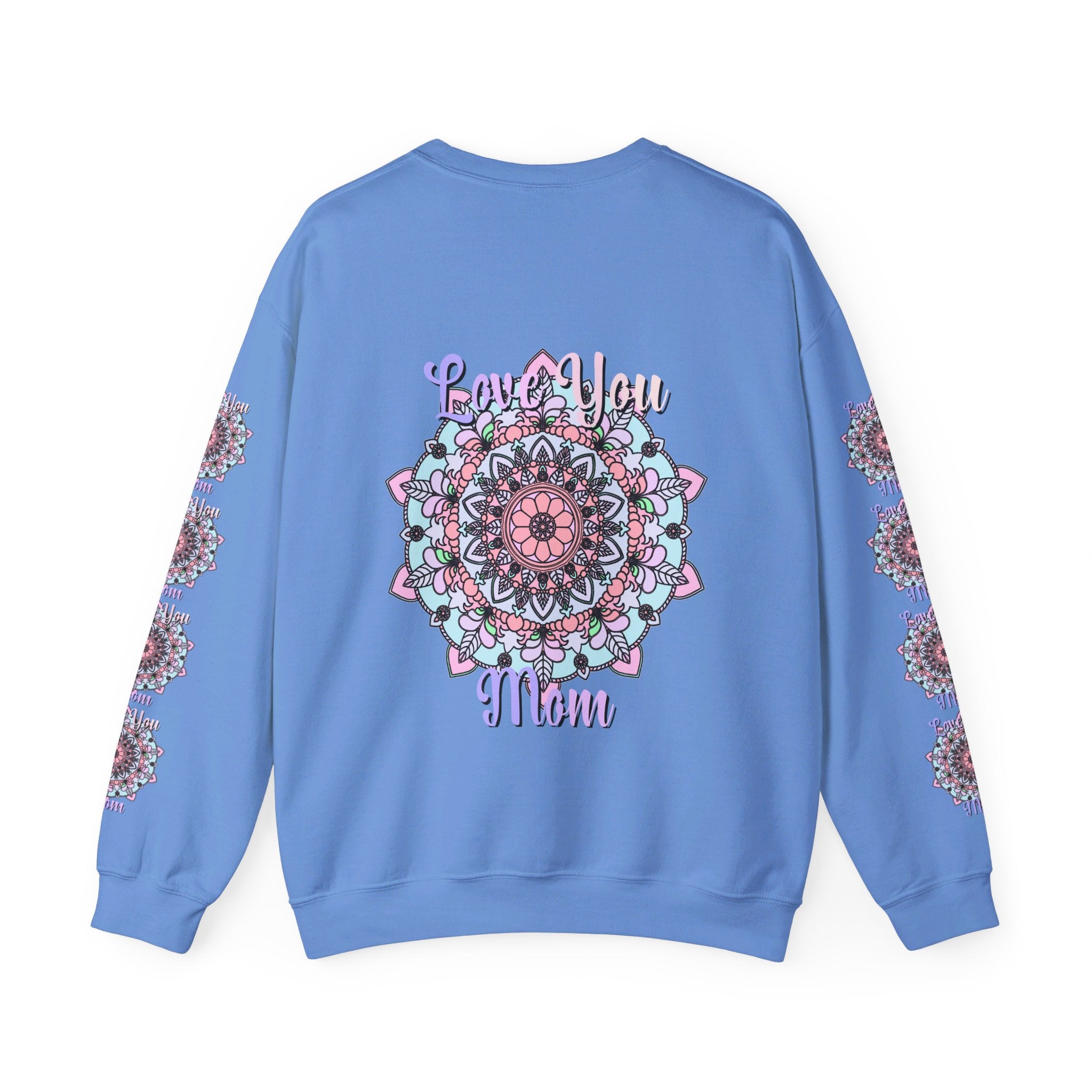 Cozy and stylish unisex crewneck sweatshirt, perfect birthday gift for mom with 'Love You Mom' design