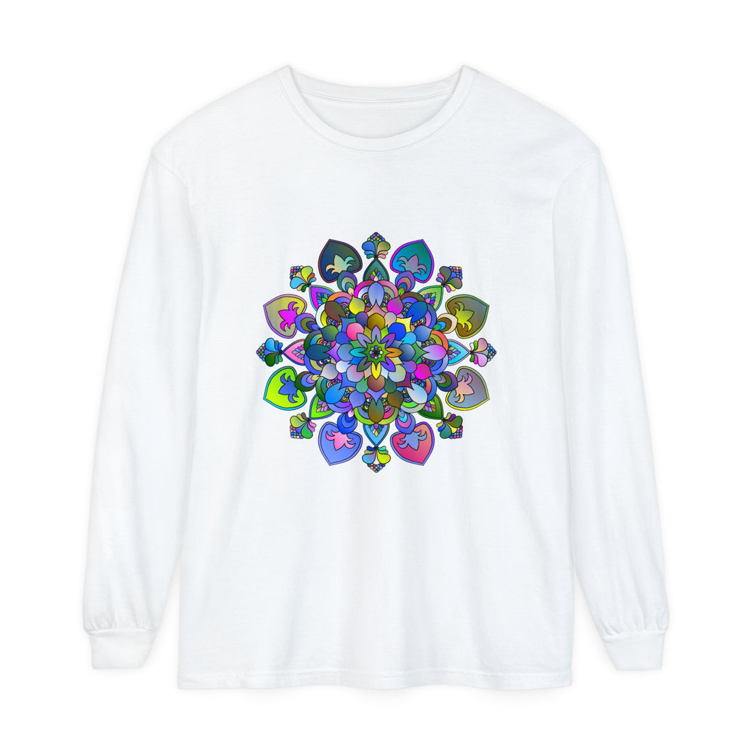 Colorful and intricate mandala design long sleeve t-shirt for vibrant style