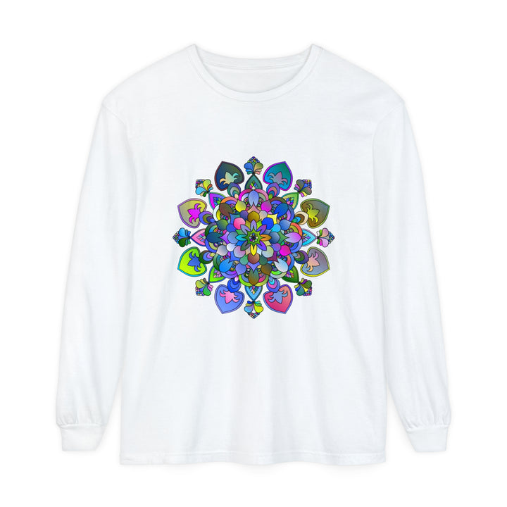 Colorful and intricate mandala design long sleeve t-shirt for vibrant style