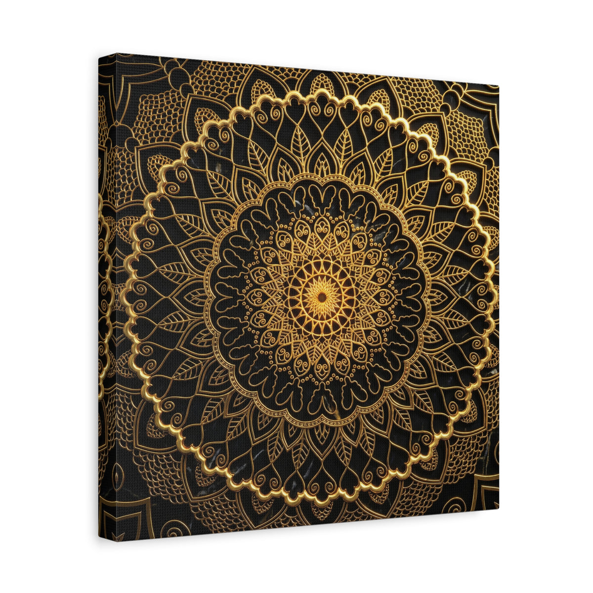 Celestial Geometry on Marble – Stretched Matte Canvas