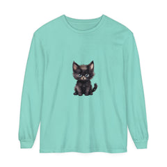 Cute Kitten with Blue Eyes Long Sleeve T-Shirt Alt Text 17