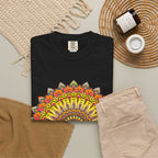 Sunburst Mandala T-Shirt — Vibrant Floral Boho Graphic Tee