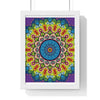 Vertical framed poster featuring a beautiful hand-drawn mandala design