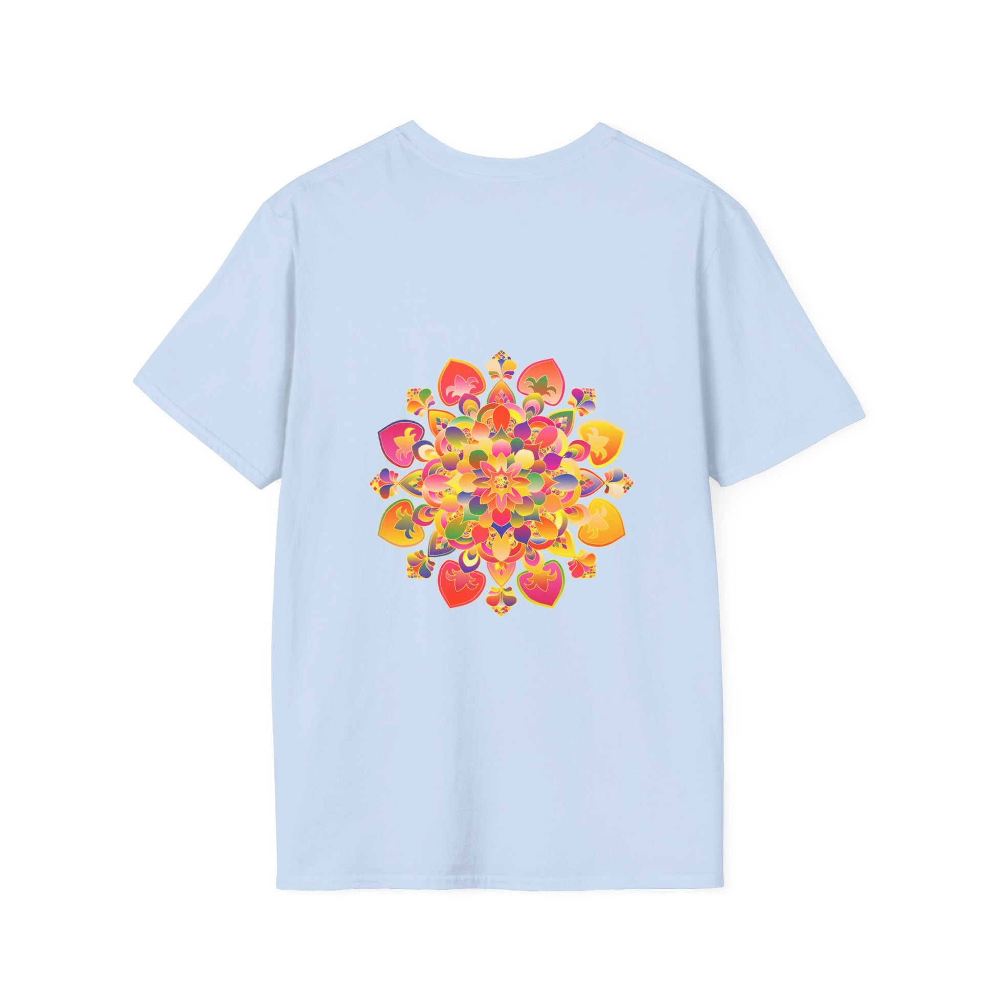 Lotus Mandala Unisex T-Shirt featuring a hand-drawn and unique design by Blululi