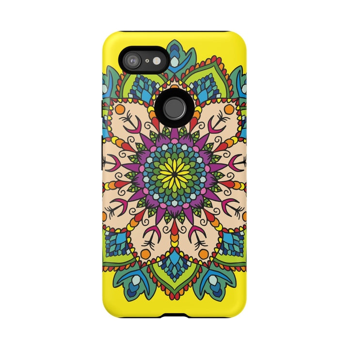 Intricate Floral Yellow Phone Case for Bold Protection and Style