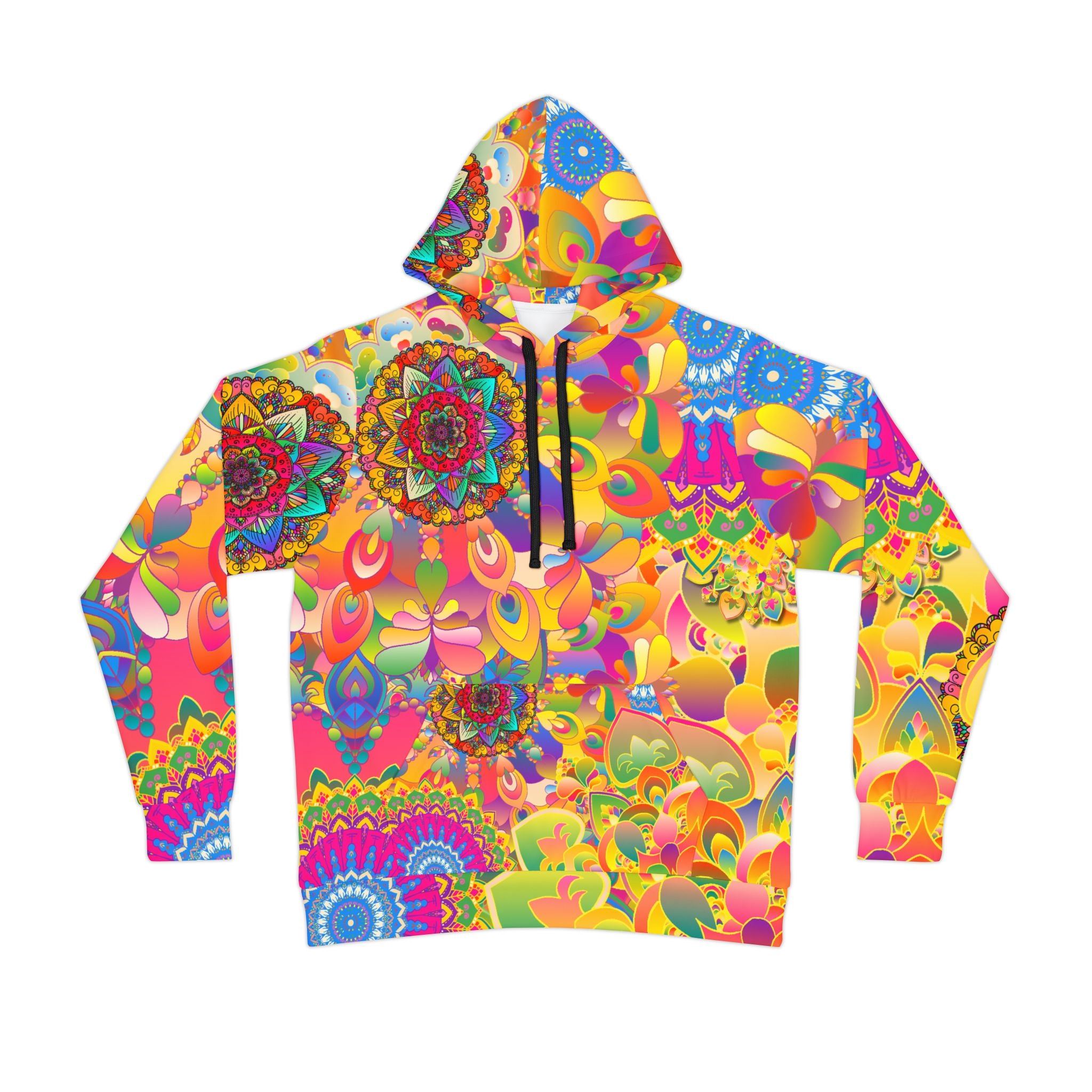Psychedelic Floral Mandala Athletic Hoodie