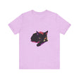 Black Cat Mystery - Colorful Sleep T-Shirt with vibrant feline design