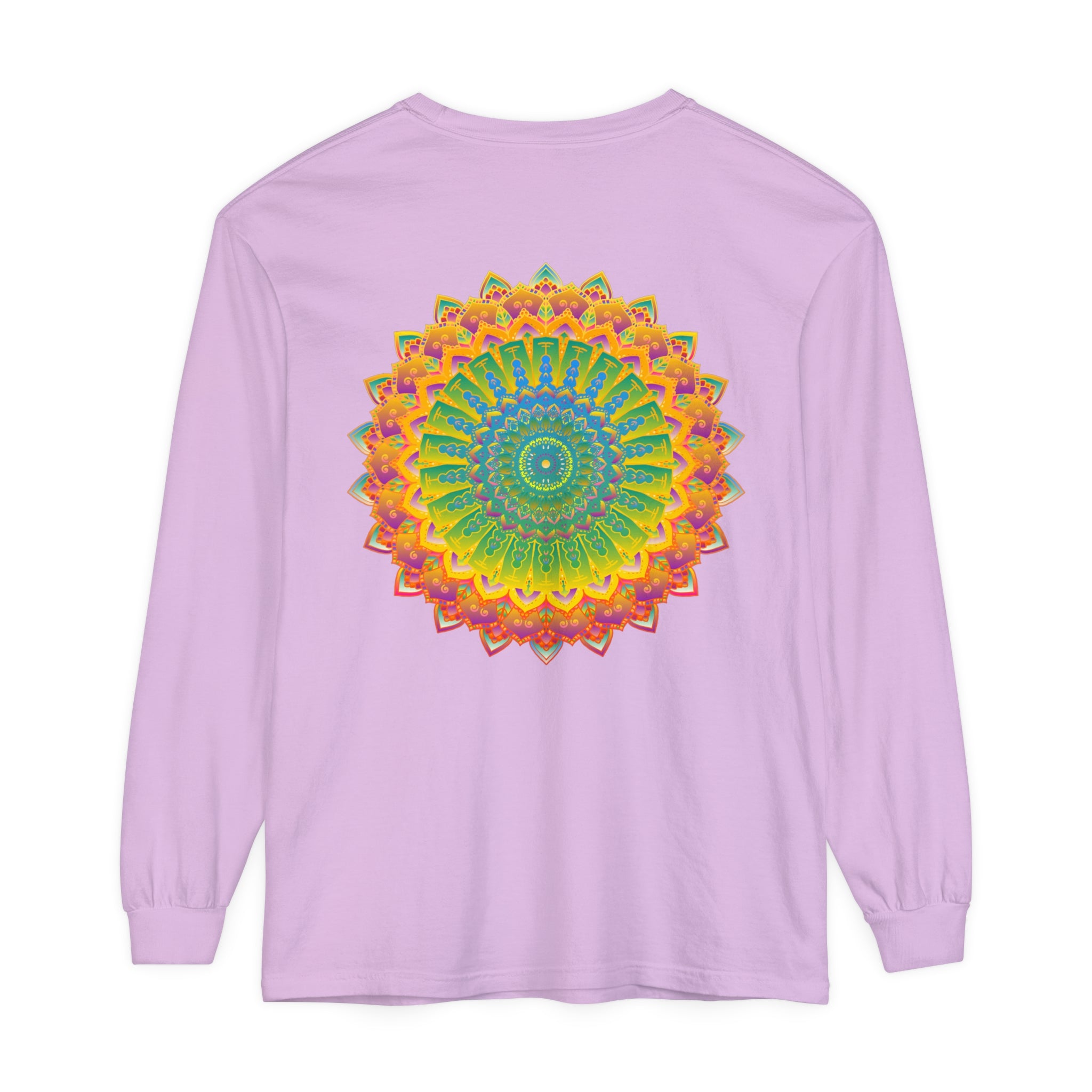 Intricate Mandala Unisex Long Sleeve T-Shirt with detailed pattern design