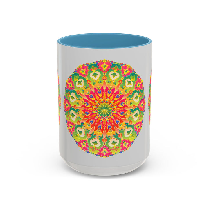 Beautiful and intricate mandala art mug featuring vibrant and colorful design