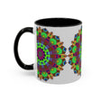 Charming mandala art mug with a stunning and colorful floral design