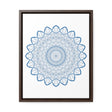 Handmade steel blue mandala design wall art on gallery canvas wraps in vertical frame