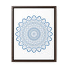 Handmade steel blue mandala design wall art on gallery canvas wraps in vertical frame