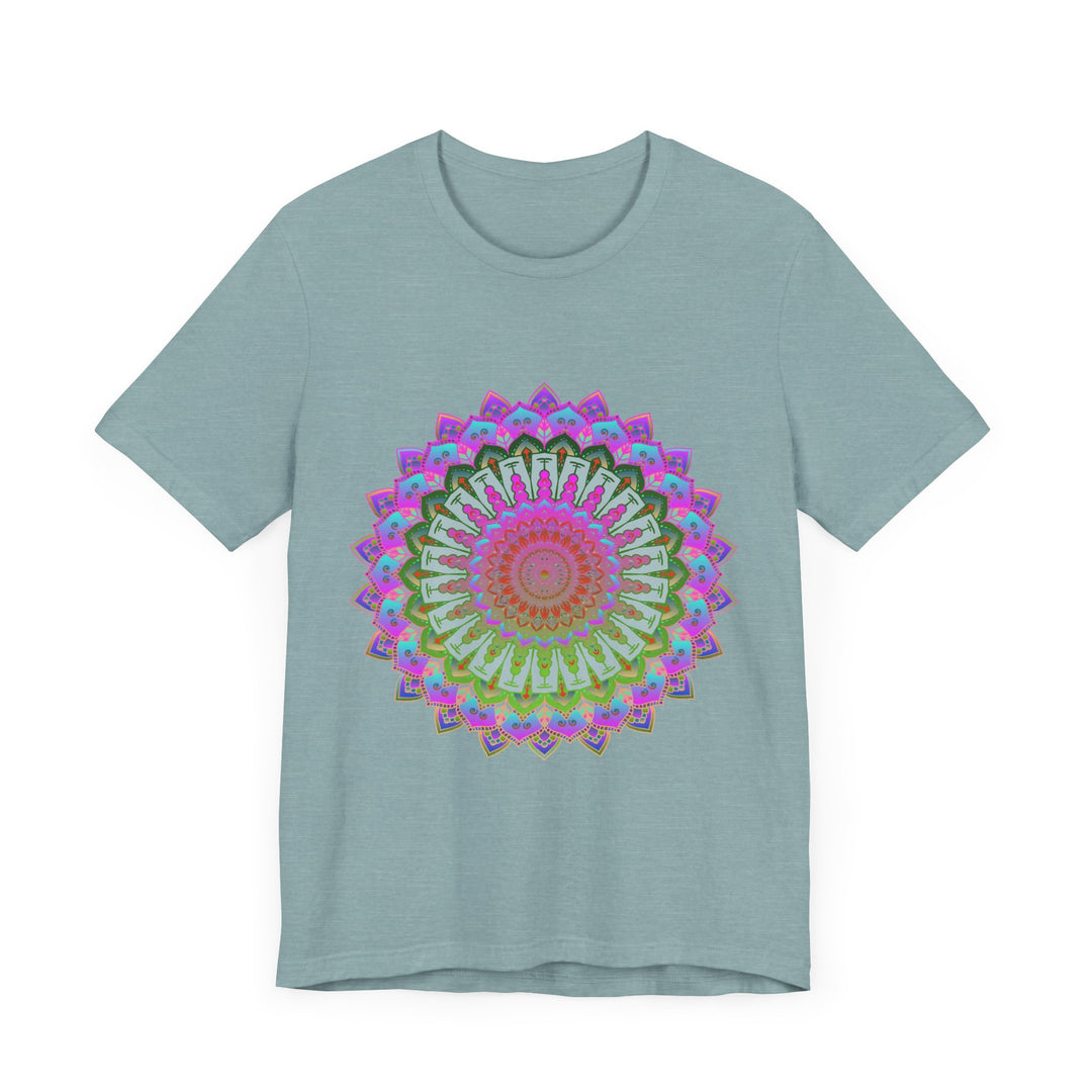 Vibrant Mandala T-Shirt featuring a colorful and intricate design inspired by traditional Indian art