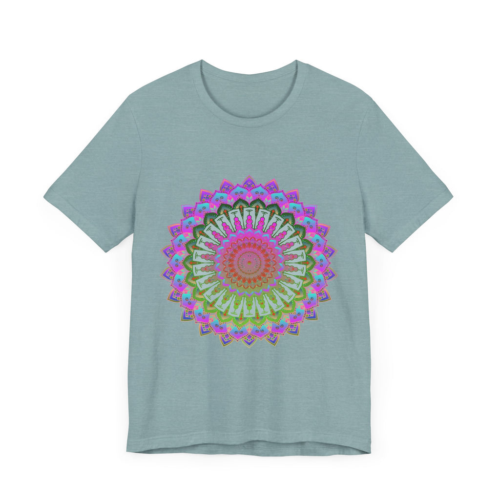 Vibrant Mandala T-Shirt featuring a colorful and intricate design inspired by traditional Indian art