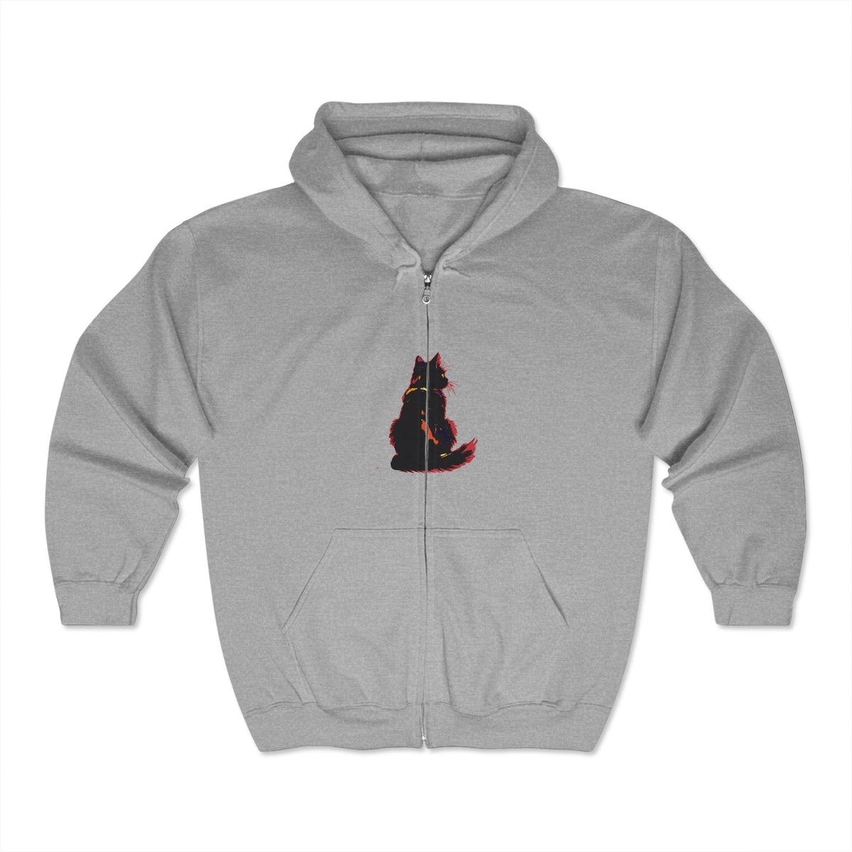 Blululi Mystical Cat Watercolor Hoodie - Unique and colorful hoodie featuring a mystical cat design in watercolor style