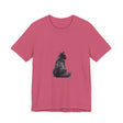 A stylish and comfortable black cat silhouette tee, perfect for cat lovers