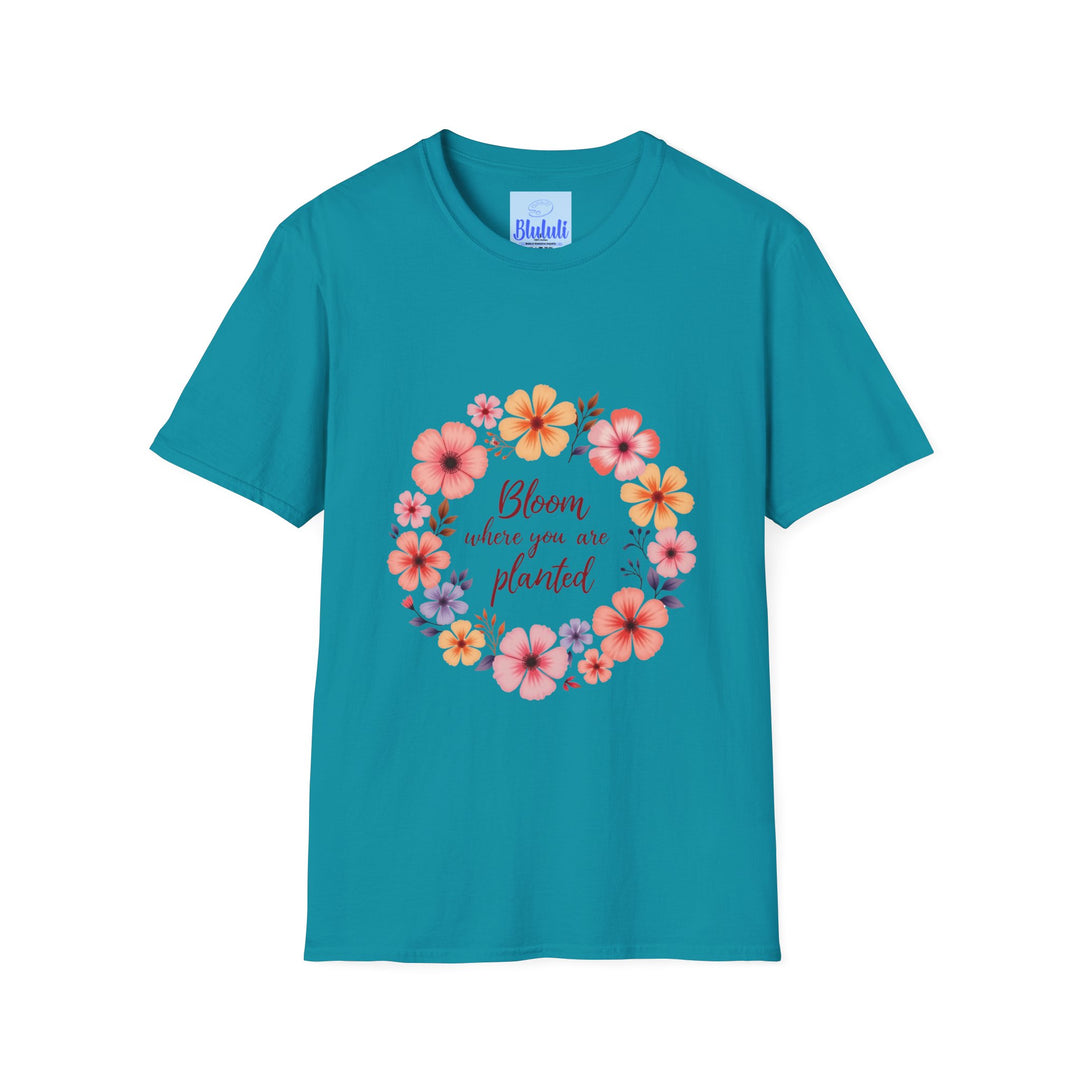 Beautiful and colorful floral mandala quote t-shirt with intricate design and uplifting message